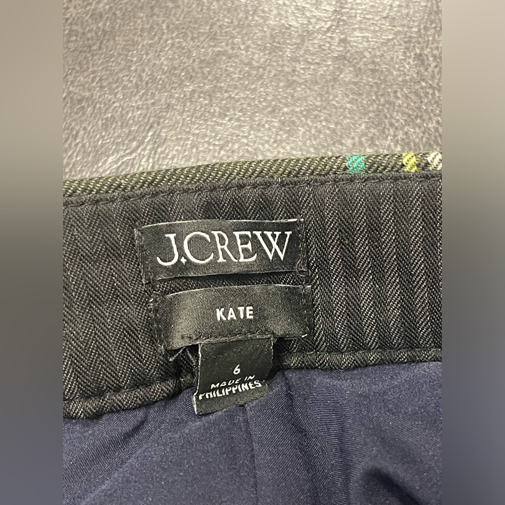 J. Crew Kate Straight-Leg Pant Pink Stewart Tartan Wool Holiday Azalea Plaid US6 - Picture 4 of 8
